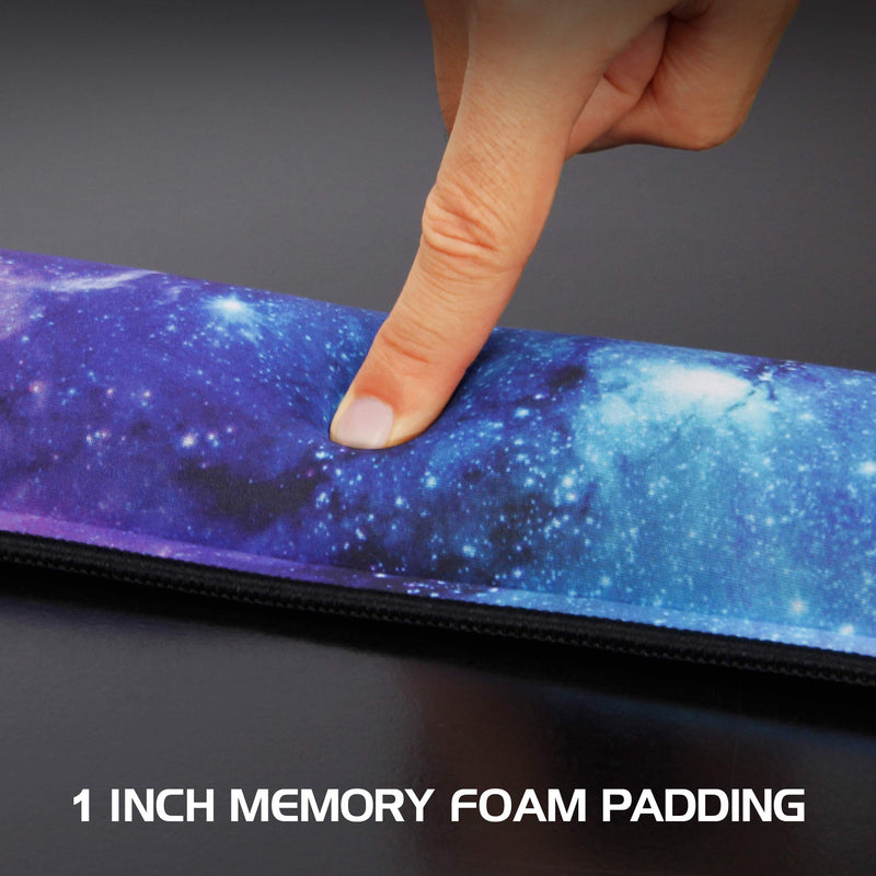 [Australia - AusPower] - ENHANCE Keyboard Wrist Rest - Keyboard Wrist Support with Memory Foam Wrist Pad and Premium Anti-Fray Stitching - Fits Full Size Keyboards Helps with Wrist Pain for PC, Laptop, Office Typing - Galaxy Full Size (Galaxy) 
