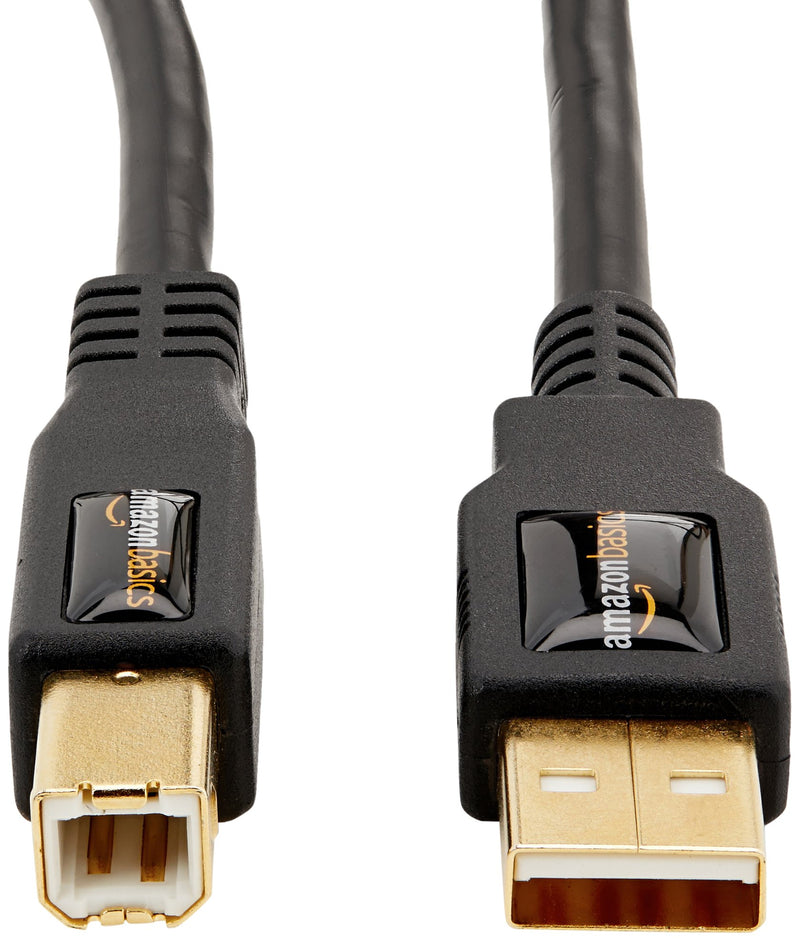 [Australia - AusPower] - Amazon Basics USB 2.0 Printer Cable - A-Male to B-Male Cord - 10 Feet (3 Meters), Black 1-Pack 