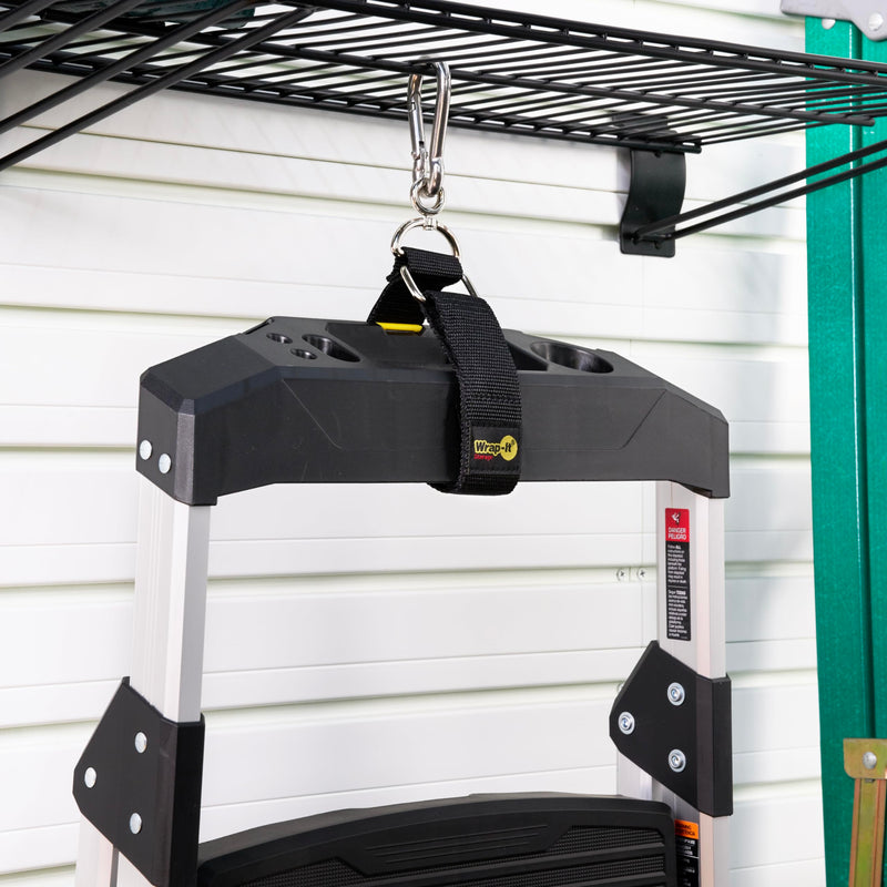[Australia - AusPower] - Hook 'n Hang Wrap-It Storage Straps - 24" (2-Pack) Black - Carabiner Straps to Use as Extension Cord Holder Heavy Duty Straps with Hooks for Cord Storage or Garden Hose Strap 24" (2-Pack) 