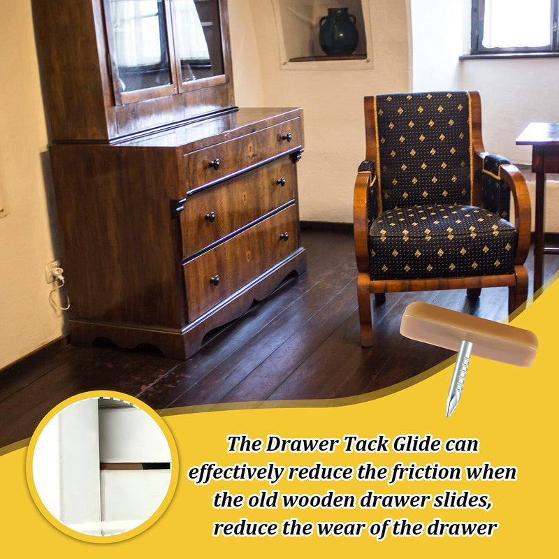 [Australia - AusPower] - Tack-In Drawer Glides Drawer Tack Glide for Repairing Dressers, Making All the Drawers Slide Smoothly and Evenly (30 Pieces) 30 