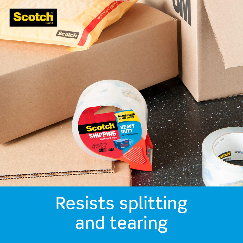 [Australia - AusPower] - Scotch Heavy Duty Shipping Packaging Tape, 1 Roll with Dispenser, 1.88" x 22.2 Yards, 1.5" Core, Great for Packing, Shipping & Moving, Clear (142) 