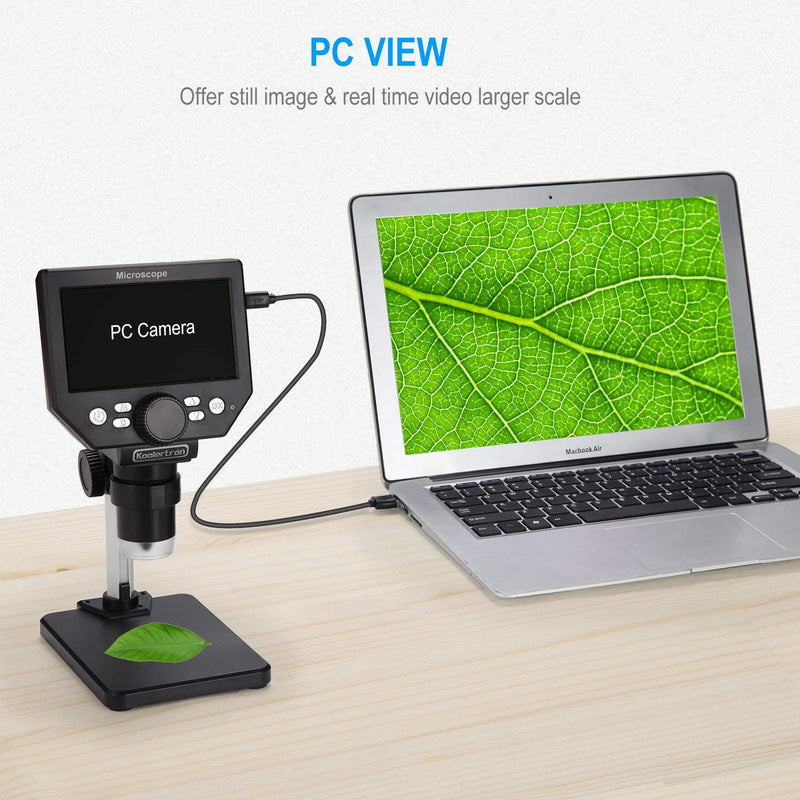 [Australia - AusPower] - Koolertron 4.3 inch LCD Digital USB Microscope,8MP 1-1000X Magnification Handheld Digital Microscope Camera,8 LED Light,Rechargeable Battery LCD Microscope for Circuit Board Repair Soldering PCB Coins 49-A 
