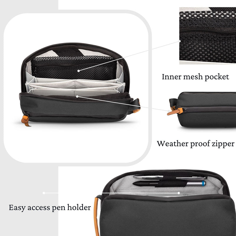 [Australia - AusPower] - Tech Bag and Electronics Organizer Bag for Travel (Black) Black 