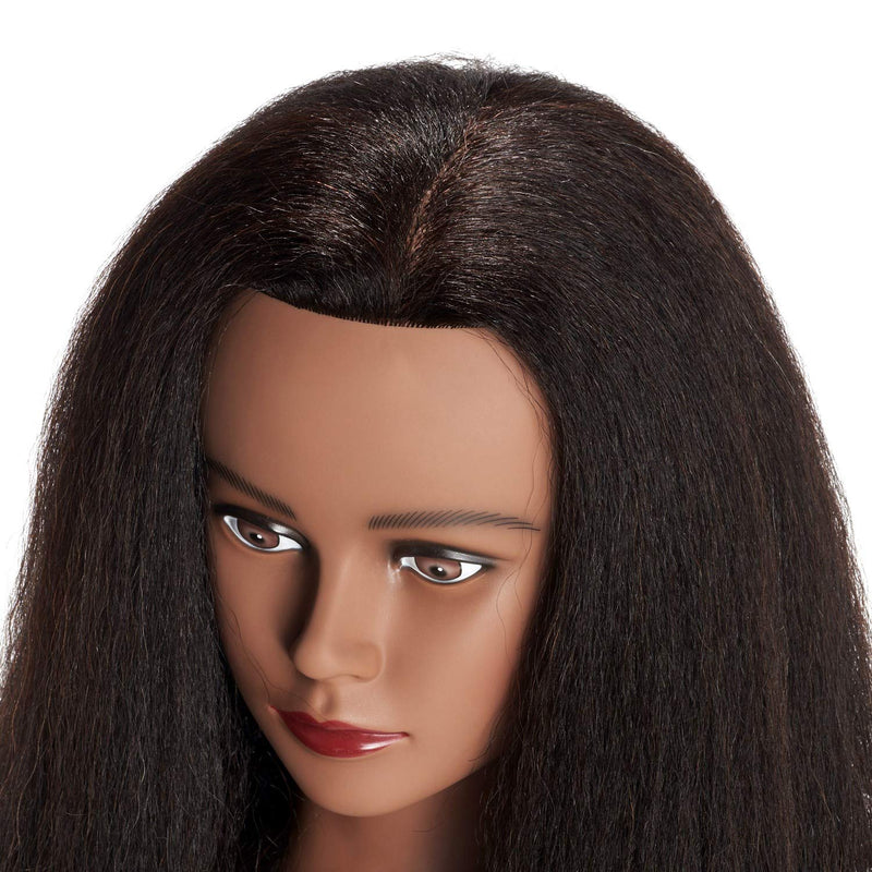 [Australia - AusPower] - Hairingrid Mannequin Head 16" 100% Real Hair Hairdresser Cosmetology Mannequin Manikin Training Head Hair and Free Clamp Holder (16 Inch) 16 Inch (Pack of 1) 