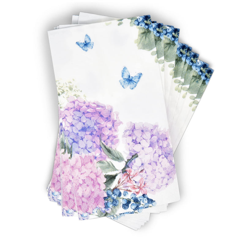 [Australia - AusPower] - 100 Hydrangea Flowers Guest Napkins Easter Floral Disposable Paper Dinner Napkin Towels Decorative Purple Pink Blue Flower for Wedding Bathroom Bridal Shower Party Butterfly Summer Spring Hand Towel 