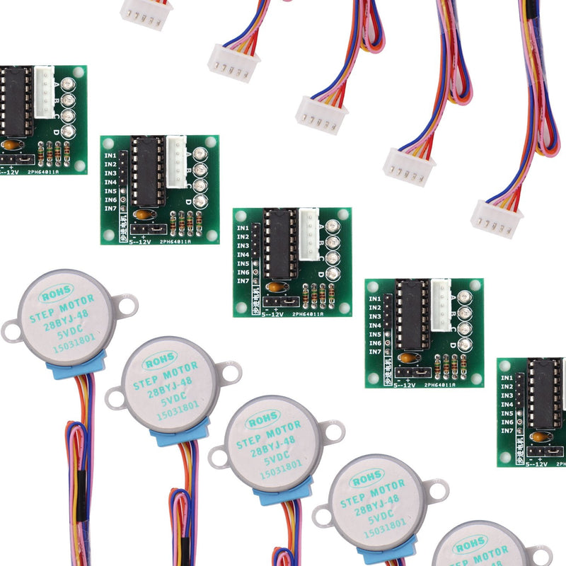 [Australia - AusPower] - LAFVIN 5 Sets 28BYJ-48 ULN2003 5V Stepper Motor + ULN2003 Driver Board for Arduino 