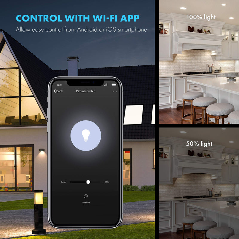 [Australia - AusPower] - TOPGREENER Smart Wi-Fi Dimmer Switch, Dim Lighting from Anywhere, in-Wall, Single Pole or 3-Way (TGWF3K Sold Separately), No Hub Required, Compatible with Alexa and Google Assistant, TGWF500D, Gold 