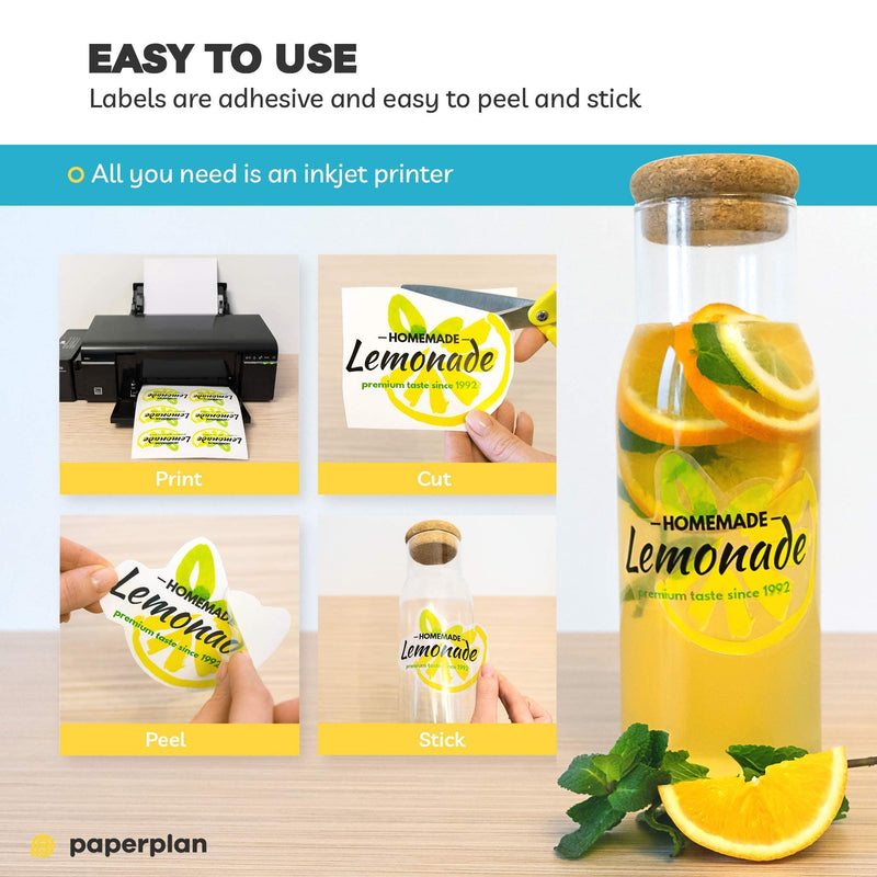 [Australia - AusPower] - (20 Sheets) Clear Sticker Paper For Inkjet Printer - Glossy 8.5 x 11 - Printable Vinyl Sticker Paper For Cricut, Personalized Stickers, Labels, Waterproof, Transparent, Adhesive, Decal / Paper Plan Clear Inkjet 
