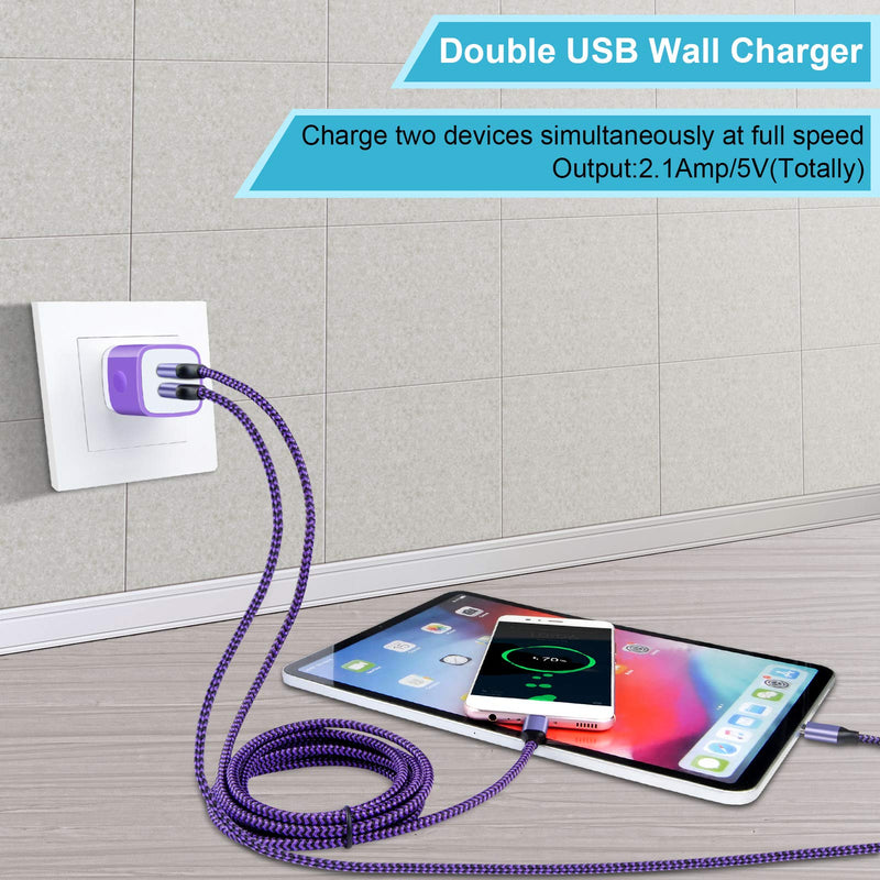 [Australia - AusPower] - USB Wall Charger, HUHUTA 3Pack 2.1A Dual Port Phone Charger Block Brick Power Adapter Fast Charging Plug Box Cube Replacement for iPhone 12/11/XS/XR, Samsung Galaxy S21/S20, Moto, Pixel and More 