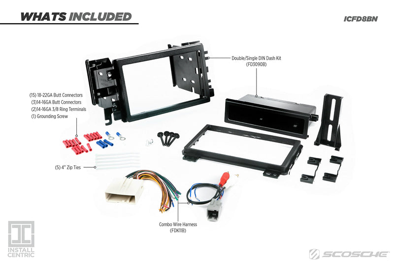[Australia - AusPower] - Install Centric ICFD8BN Compatible with Select Ford, Lincoln & Mercury 2004-08 Complete Installation Solution for Car Stereos Complete Installation Kit 