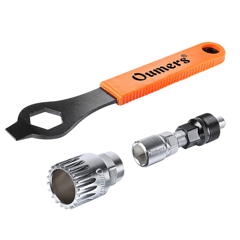 [Australia - AusPower] - Oumers Bike Crank Extractor/Arm Remover and Bottom Bracket Remover with 16mm Spanner/Wrench. Professional Bicycle Repair Tool Kit 