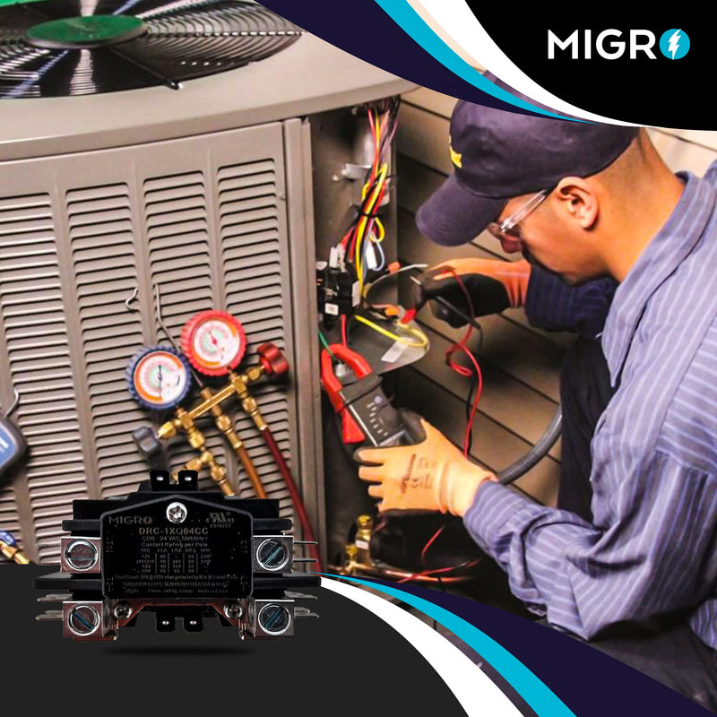 [Australia - AusPower] - Migro 1 Pole 40 AMP Heavy Duty AC Contactor Replaces Virtually All Residential 1 Pole Models C140A Equivalent (5- Year Warranty Upgraded Increased Silver Alloy Content up to 27% (AgCdO12)) 
