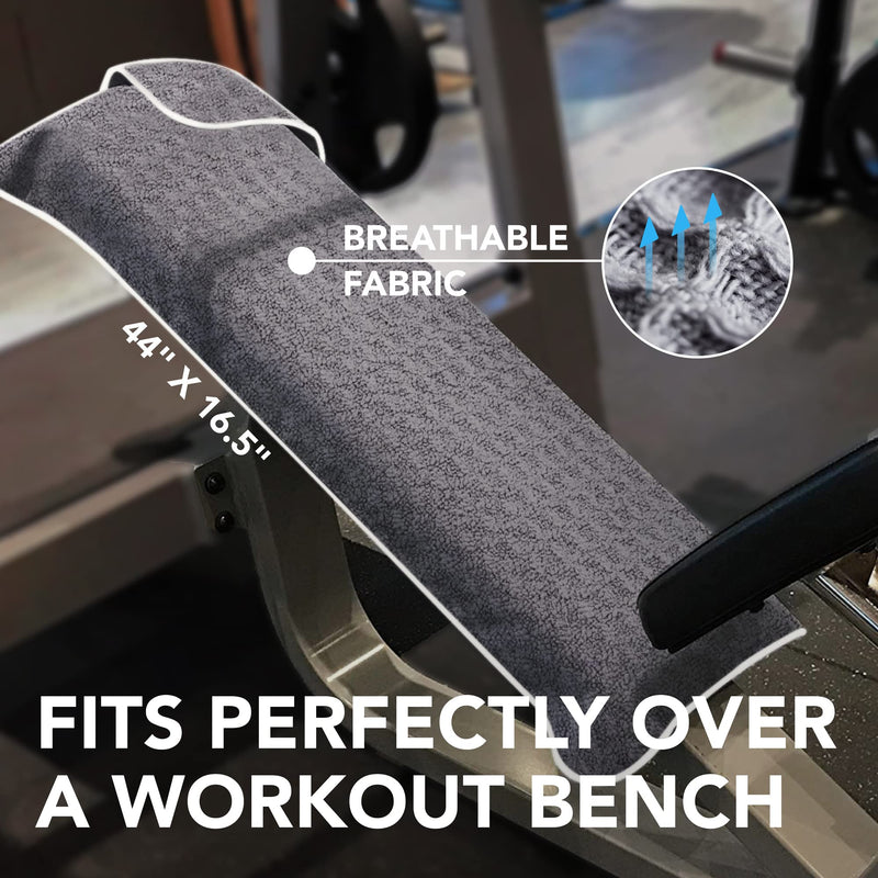 [Australia - AusPower] - Fitness Gym Towels (2 Pack) for Workout, Sports and Exercise - Soft, Lightweight, Quick-drying, Odor-free - by desired body Grey 