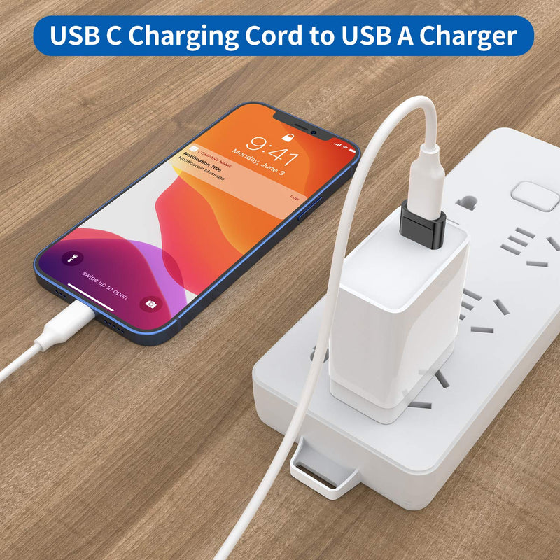 [Australia - AusPower] - USB C Female to USB Male Adapter 4-Pack,Type C to USB A Charger Cable Adapter,Compatible with iPhone 11 12 13 Pro Max,iPad 2020,Samsung Galaxy Note 10 S20 Plus S20+ Ultra,Google Pixel 4 3 2 XL(Black) Black 