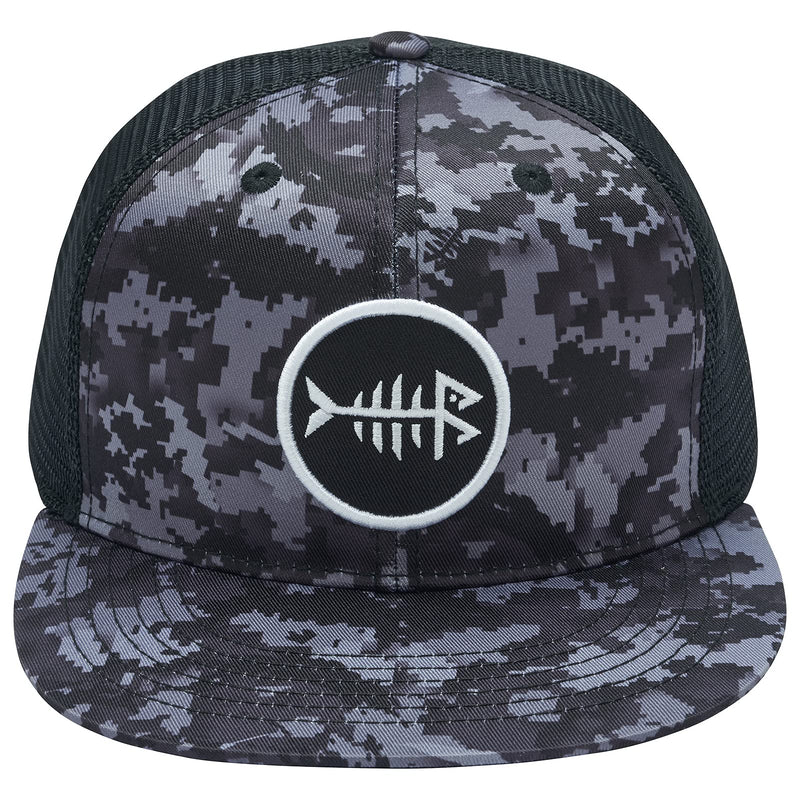 [Australia - AusPower] - BASSDASH Flat Brim Trucker Cap Adjustable Snapback Hat Mesh Back for Men Women Night Digital Camo 