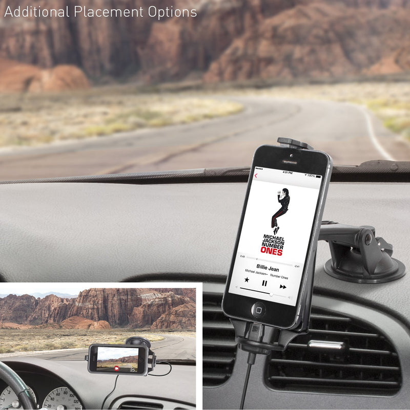 [Australia - AusPower] - iPro2 MFI Approved Car Dock/Desk Dock/Mount/Holder/for iPhone Xs/XS MAX/X / 8/8 Plus / 7 with Integrated 2 Meter Lightning Connector 