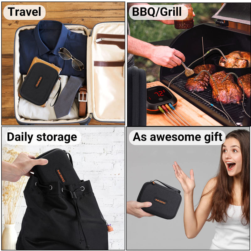 [Australia - AusPower] - 6.7x4.7x3 Inch Carrying Case for Grill Thermometer IBT-4XS, IBBQ-4T, IBT-4XC,IBT-4XP, INKBIRD Hard Drive Protective Carrying Case, EVA Storage Case for Thermometer ThermoPro & Soraken & Weber 