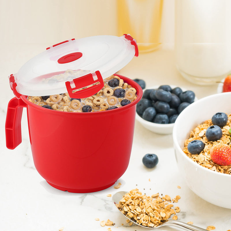 [Australia - AusPower] - Tafura Microwave Bowl with Lid [Pack of 2] | Microwavable Soup Bowl with Cover | Ramen Noodle Cup Microwave-safe | Oatmeal Container To-Go. Leakproof, 34 Ounce, BPA Free 