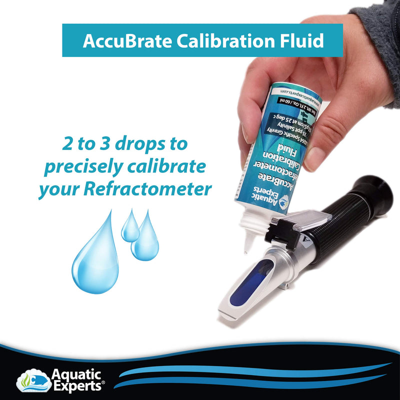 [Australia - AusPower] - Aquatic Experts AccuBrate Refractometer and Hydrometer Salinity Calibration Fluid – Solution to Accurately Calibrate Refractometer and Hydrometer for Testing Natural Saltwater or Synthetic Sea Water 60 ml 