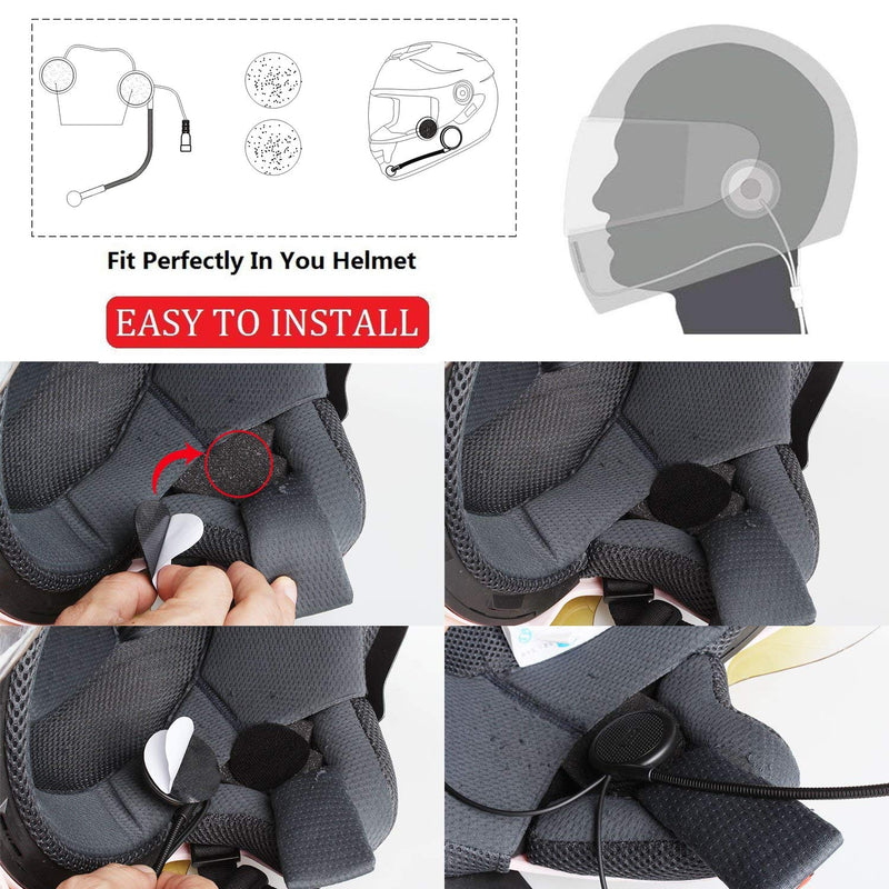[Australia - AusPower] - Motorcycle Helmet Wireless Bluetooth Headset Headphones for Helmets Wireless Headphones with Microphone Sound System for Motorcycle 0.27 inches Silm L1M 