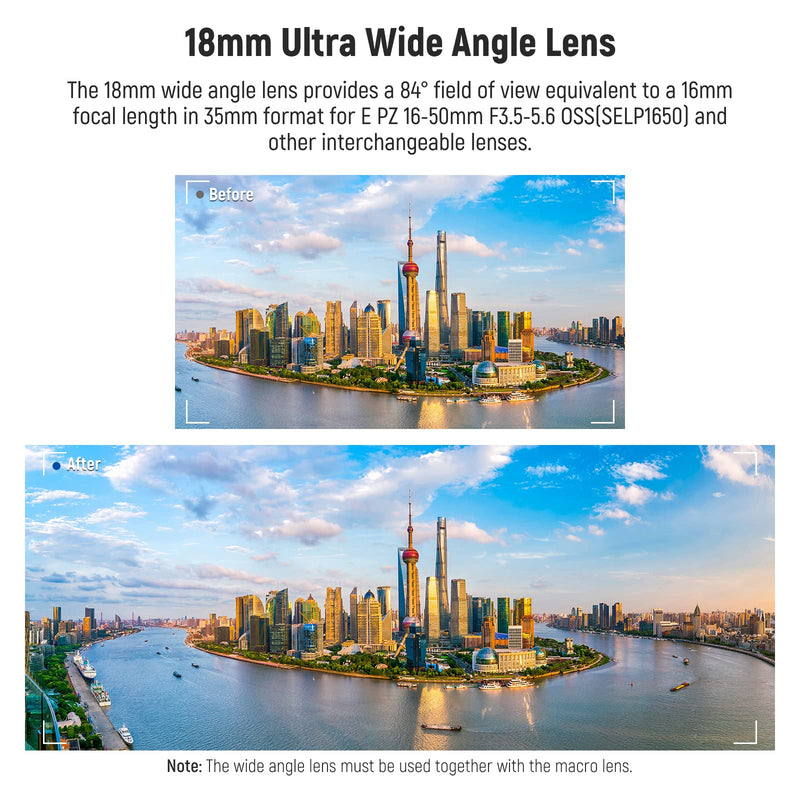 [Australia - AusPower] - NEEWER 40.5mm HD Wide Angle Lens Compatible with Sony ZV-1F ZV-E10 A5000 A6000, 2 in 1 18mm Wide Angle & 10x Macro Additional Lens with Extension Tube, Bayonet Mount Lens Adapter (LS-30, Black) 
