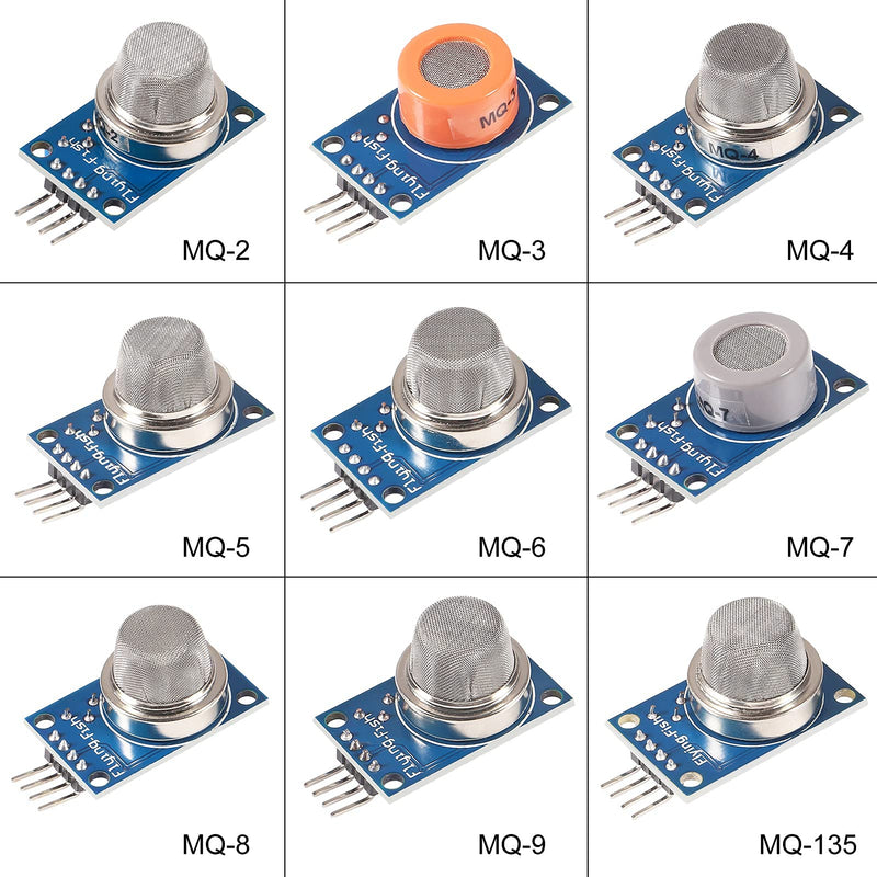 [Australia - AusPower] - ACEIRMC 9pcs/Lot Gas Detection Sensor Module MQ-2 MQ-3 MQ-4 MQ-5 MQ-6 MQ-7 MQ-8 MQ-9 MQ-135 Sensor Module Gas Sensor Starter Kit for Arduino Raspberry Pi (9PCS/Lot) 