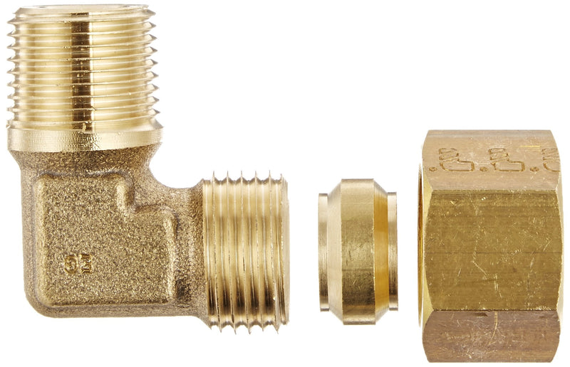 [Australia - AusPower] - Legris 0109 12 17 Brass Compression Tube Fitting, 90 Degree Elbow, 12 mm Tube OD x 3/8" BSPT Male 