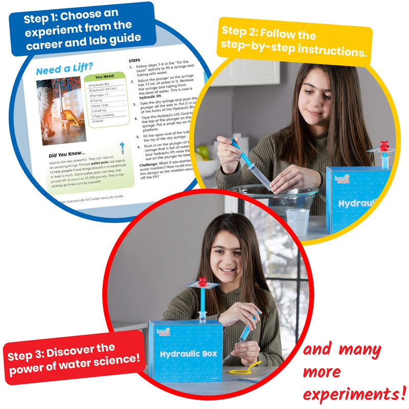 [Australia - AusPower] - hand2mind H2Ohhh! Water Science Kit, Chemistry Kit for Kids 8-12, Chemistry Set, Science Kits & Toys, 24 Science Experiments, 1 Career & Lab Guide, Color Chemistry, Bubbles, Tornadoes, STEM Toy 