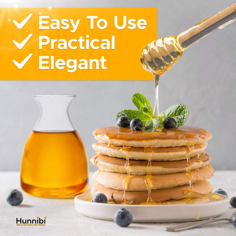 [Australia - AusPower] - Hunnibi Handmade Honey Jar with Dipper, Glass Made Honey Dipper and Honey Pot 