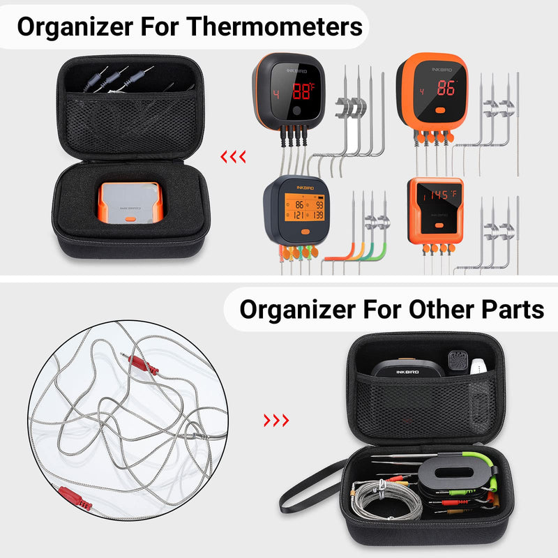 [Australia - AusPower] - 6.7x4.7x3 Inch Carrying Case for Grill Thermometer IBT-4XS, IBBQ-4T, IBT-4XC,IBT-4XP, INKBIRD Hard Drive Protective Carrying Case, EVA Storage Case for Thermometer ThermoPro & Soraken & Weber 