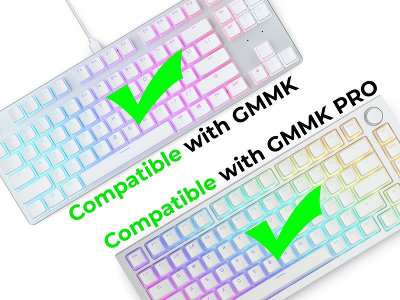 [Australia - AusPower] - Glorious Aura V2 (White) - PBT Pudding Keycaps for Mechanical Keyboards - ANSI (US), ISO Compatible - Supports Full Size, TKL, 75%, 60% Layouts Aura V2 (White) 