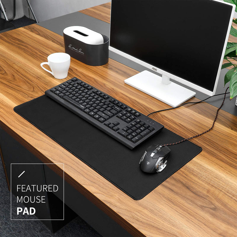 [Australia - AusPower] - ALOANES Mouse Pad with Stitched Edge, Premium-Textured Mouse Mat, Non-Slip Rubber Base Mousepad for Laptop, Computer & PC,Desk Mat for Gamer, Office & Home,Black(27.56''x11.81''x0.08'') Black 11.81''x27.56''x0.08'' 