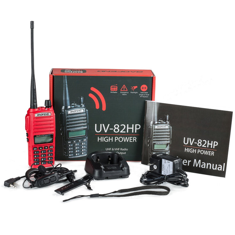 [Australia - AusPower] - BaoFeng UV-82HP (RED) High Power Dual Band Radio: 136-174mhz (VHF) 400-520mhz (UHF) Amateur (Ham) Portable Two-Way Red 