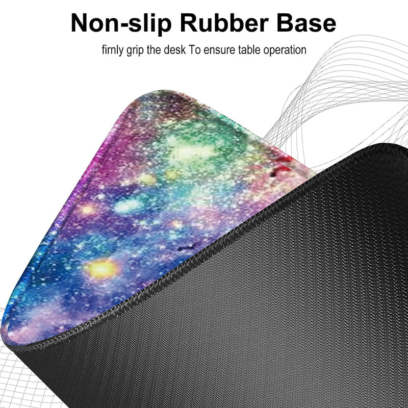 [Australia - AusPower] - ZYCCW Large Gaming Mouse Pad, Oversized Extended Mat Desk Pad Keyboard Pad (31.5"x11.8"x0.15") Thick Non-Slip Rubber Stitched Edges(Space Galaxy Nebula)… 