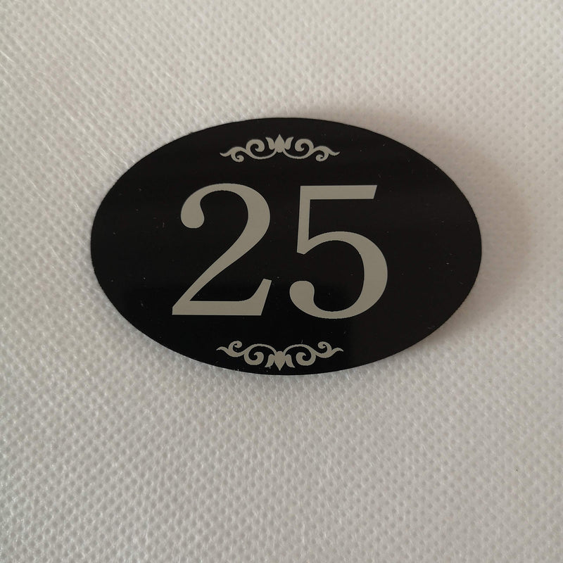 [Australia - AusPower] - StayMax Locker Number Signs Door Sign with Self-Adhesive Tape Number Black (1-25) 1-25 