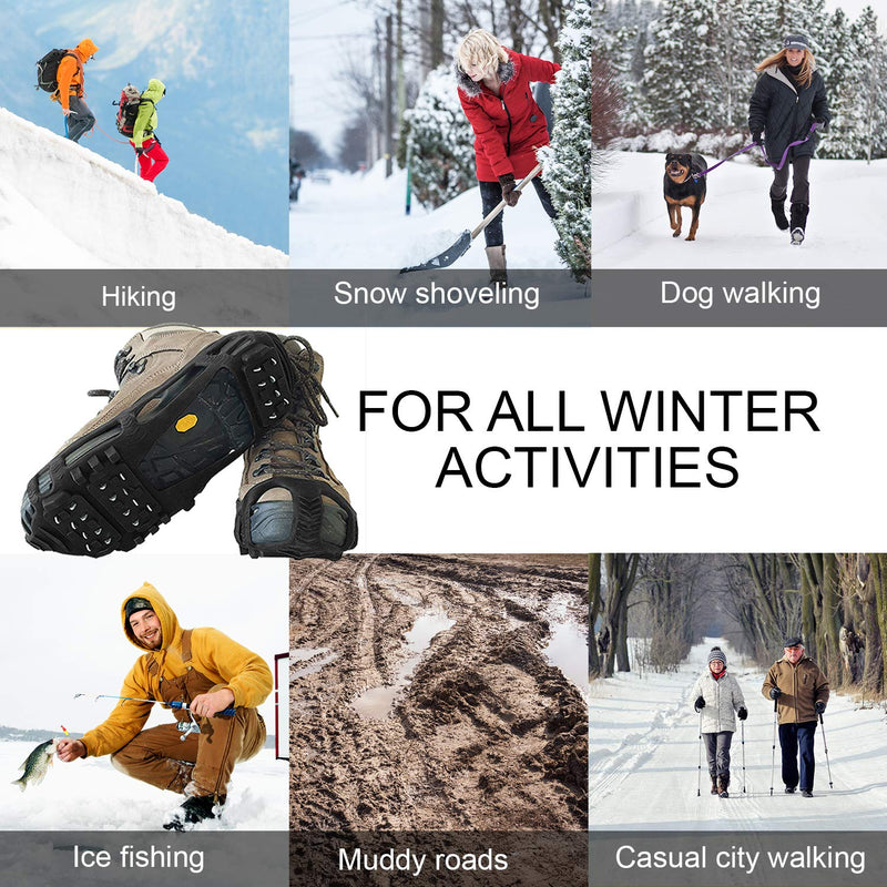 [Australia - AusPower] - Limm Crampons Ice Traction Cleats Large - Lightweight Traction Cleats for Walking on Snow & Ice - Anti Slip Shoe Grips Quickly & Easily Over Footwear - Portable Ice Grippers for Shoes & Boots Compact 
