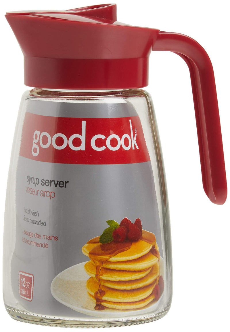 [Australia - AusPower] - GoodCook 12 oz. Glass Syrup Dispenser with Lid, Clear/Red 