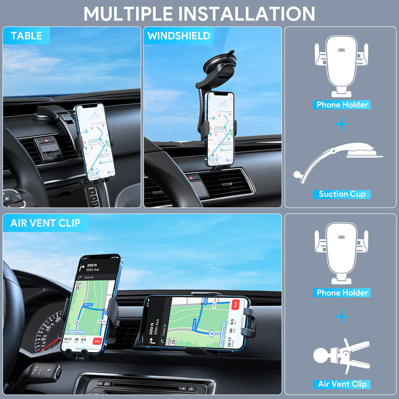 [Australia - AusPower] - JNL Wireless Car Charger, Qi Fast Charging Auto-Clamping Car Phone Holder Mount Charger Windshield Dash Air Vent Phone Holder for iPhone 13/12/Mini/11 Pro Max,XS Max,Samsung S22/S21/S20,Note 20 