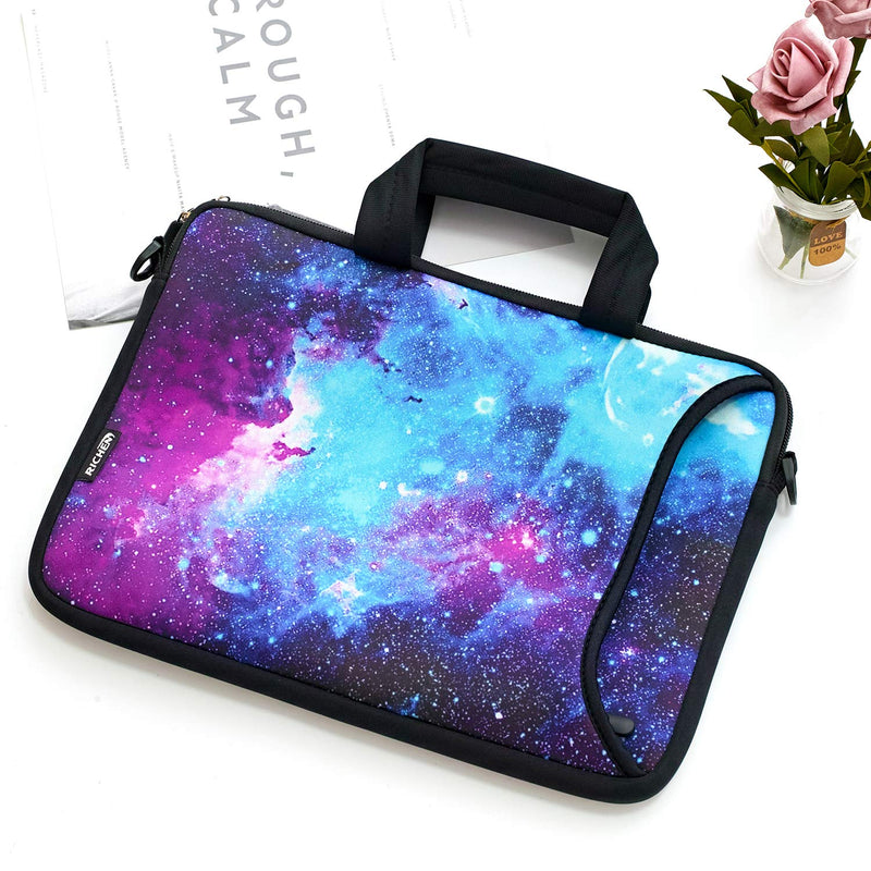 [Australia - AusPower] - RICHEN 14 15 15.4 15.6 inch Laptop Shoulder Bag Messenger Bag Case Notebook Handle Sleeve Neoprene Soft Carring Tablet Travel Case with Accessories Pocket (14-15.6 inch, Galaxy) 14-15.6 inch 