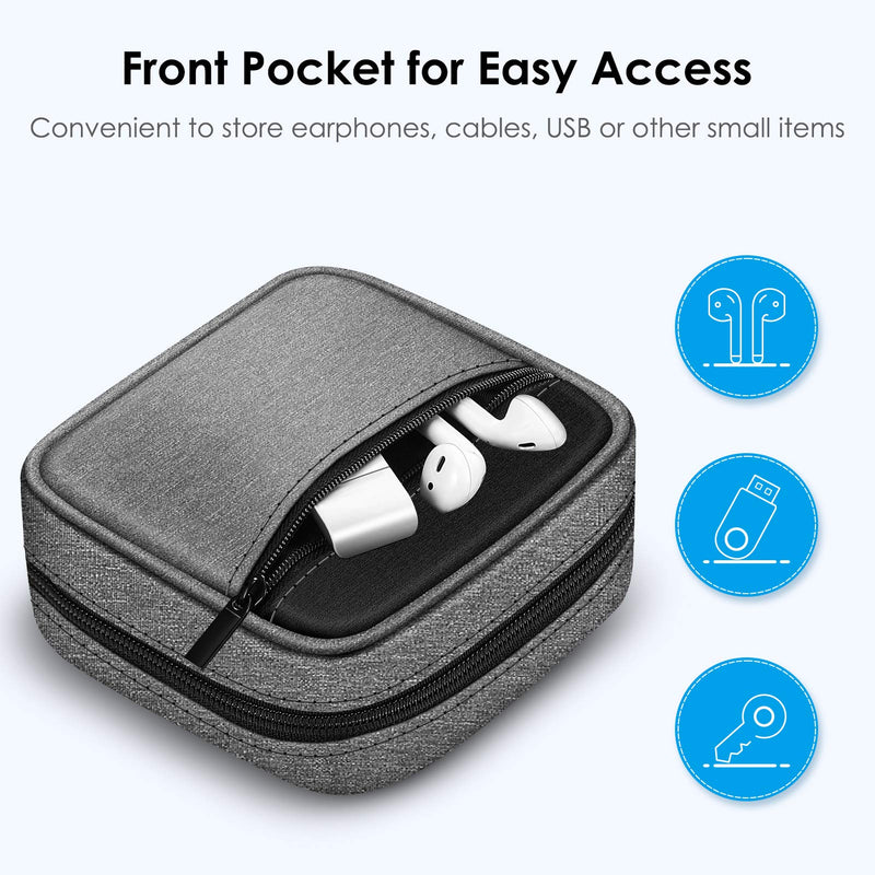 [Australia - AusPower] - FINPAC Charger Case for MacBook, Small Electronic Organizer Bag for MacBook Power Adapter, Portable Pouch Travel Storage for Laptop Accessories, Magic Mouse, USB Drives, GoPro, Gadgets, Tech Gear *Black-Gray 