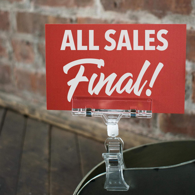 [Australia - AusPower] - NAHANCO CD35ASF1-5 Retail Sign Card for Displays, “All Sales Final”, 3 ½”H x 5 ½”W, Red with White Print on Card Stock – 5/CTN. 