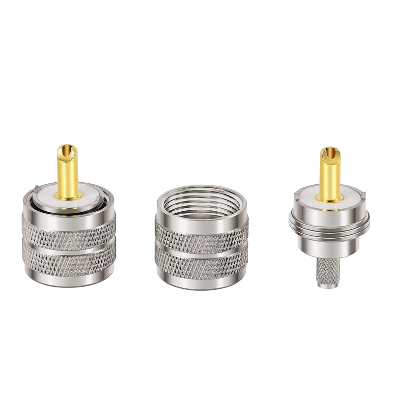 [Australia - AusPower] - MOOKEERF PL-259 UHF Male Plug Crimp Coax Connector Adapter for RG58 LMR195 RG400 3D-FB KSR195 Cable (Pack of 10) 