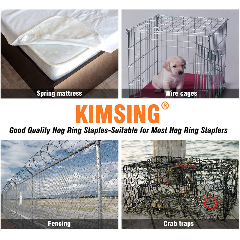 [Australia - AusPower] - Kimsing SC760 16 Gauge C Ring Staples 1/2" Inside Crown 5/8" Outside Crown Hog Ring Staples C Rings Galvanized Steel Hog Rings Collated Staples for Staple Gun 1,000 PCS/Pack (Galvanized Steel) 1,000 PCS(Galvanized Steel) 