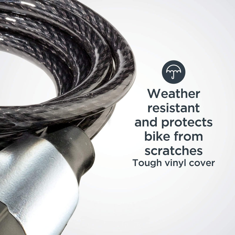 [Australia - AusPower] - Schwinn Anti Theft Bike Lock, Security Level 1, Key Lock, 6 Foot Security Level 1/Key Lock 6 Foot/8mm Cable 