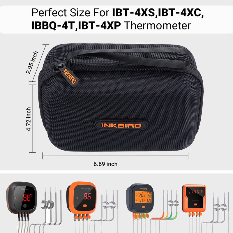 [Australia - AusPower] - 6.7x4.7x3 Inch Carrying Case for Grill Thermometer IBT-4XS, IBBQ-4T, IBT-4XC,IBT-4XP, INKBIRD Hard Drive Protective Carrying Case, EVA Storage Case for Thermometer ThermoPro & Soraken & Weber 