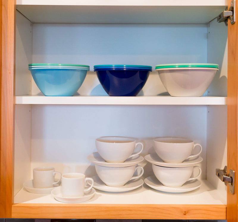[Australia - AusPower] - Youngever 32 ounce Plastic Bowls, Large Cereal Bowls, Large Soup Bowls, Set of 9 (9 Coastal Colors) 9 Coastal Colors 