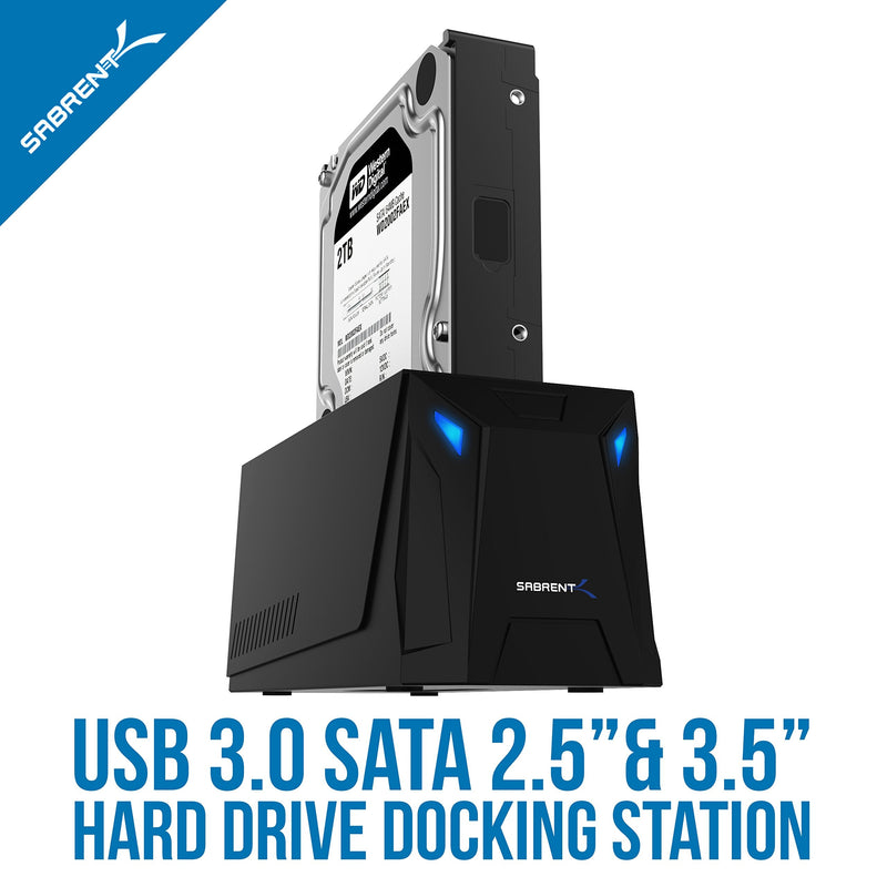 [Australia - AusPower] - SABRENT USB 3.0 to SATA External Hard Drive Docking Station for 2.5" or 3.5"' HDD, SSD [Support UASP] (EC-UBLB) 1 BAY 