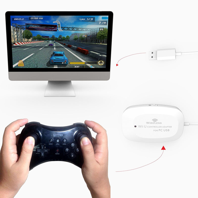 [Australia - AusPower] - Wireless Wii U Pro Controller Adapter for PC USB 1 Pack 