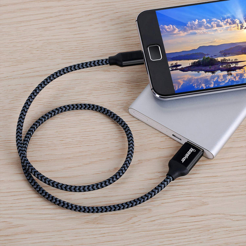 [Australia - AusPower] - Short Micro USB Charger, iSeeker 3Pack 1.5ft/50cm High Speed Micro-USB to USB 2.0 Cable Sync & Charge Cord Compatible for Samsung Galaxy S7 Edge/S6, Nexus, Motorola, Android Smartphone, Camera 