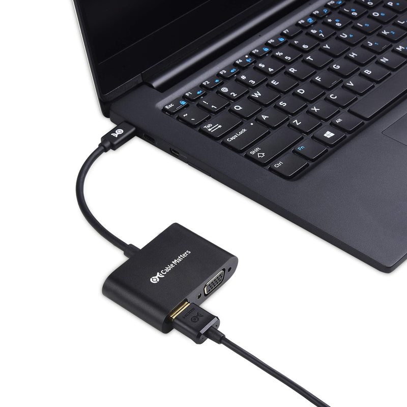 [Australia - AusPower] - Cable Matters Aluminum USB C to HDMI VGA Adapter for Surface Pro 7, MacBook Pro, Dell XPS 13, and More - Thunderbolt 4 / USB4 / Thunderbolt 3 Port Compatible 